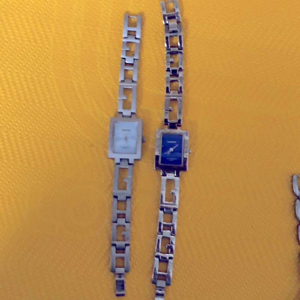 Two ladies watches sold together vintage costume silvertone